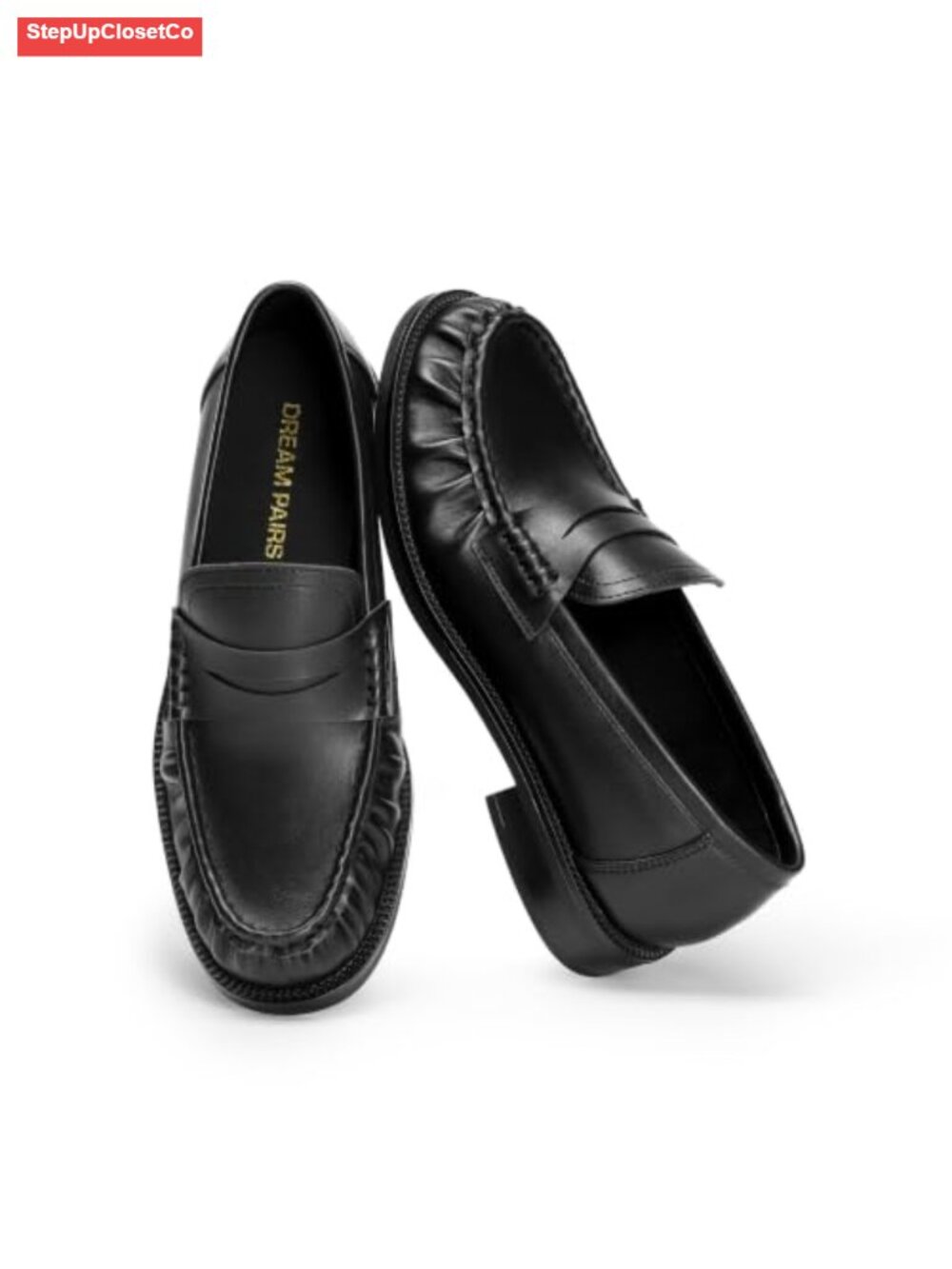 Faux Leather Women's Slip-On Penny Loafers Business Work Shoes